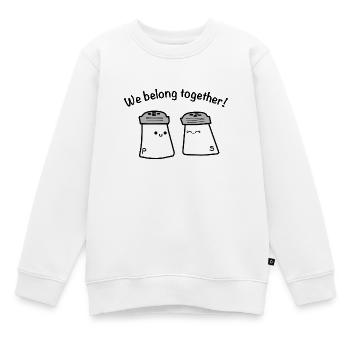Relation d'amour sel poivre - Sweat Premium enfant bio - blanc - Devant - AI Model Kid Male (0cm)