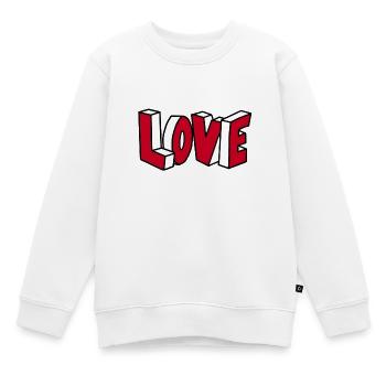 Amour amour - Sweat Premium enfant bio - blanc - Devant - AI Model Kid Male (0cm)