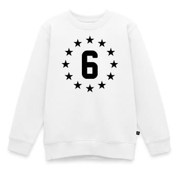 Sechsten Geburtstag - Kinder Premium Organic Sweatshirt - Weiß - Vorne - AI Model Kid Male (0cm)