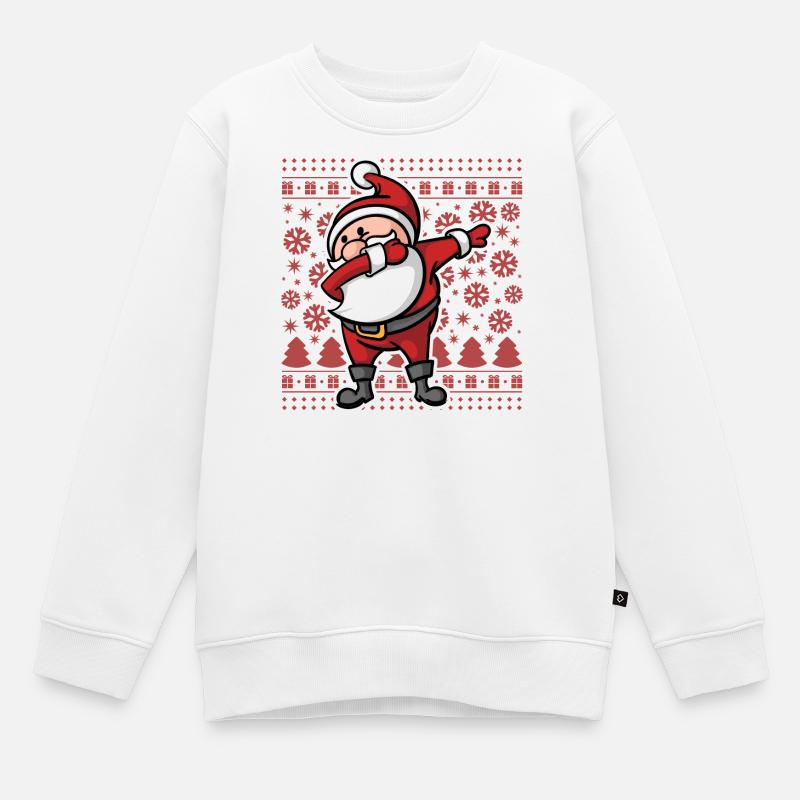 Noël laid Dab Dabbing Père Noël Noël - Sweat Premium enfant bio - blanc