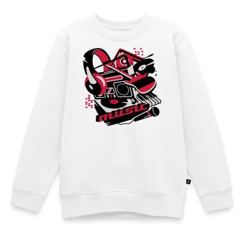 Kassettenrekorder,Kopfhörer und Plattenspieler - Kinder Premium Organic Sweatshirt - Weiß - Vorne - AI Model Kid Male (0cm)