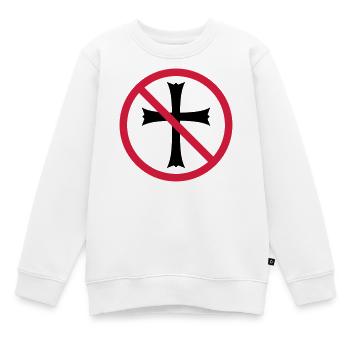 zone de bouclier interdite, aucun symbole d'église ne traverse Jésus - Sweat Premium enfant bio - blanc - Devant - AI Model Kid Male (0cm)