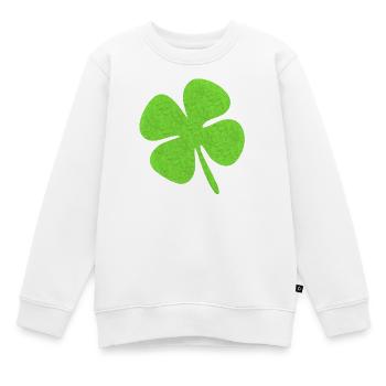 Kleeblatt - Kinder Premium Organic Sweatshirt - Weiß - Vorne - AI Model Kid Male (0cm)