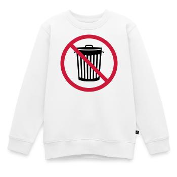 verboten schild zone keine tonne muelltonne muelle - Kinder Premium Organic Sweatshirt - Weiß - Vorne - AI Model Kid Male (0cm)