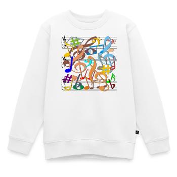Musiknoten - Kinder Premium Organic Sweatshirt - Weiß - Vorne - AI Model Kid Male (0cm)