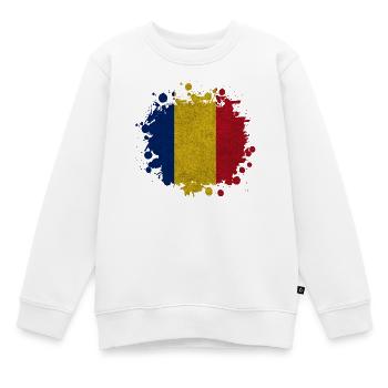 Rumänien Klecks Vintage / Geschenk Bukarest - Kinder Premium Organic Sweatshirt - Weiß - Vorne - AI Model Kid Male (0cm)