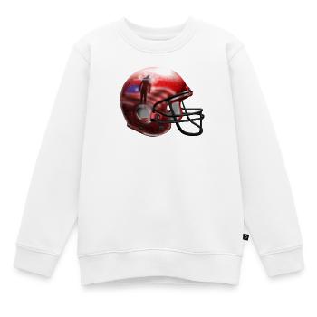 Football Helm - Kinder Premium Organic Sweatshirt - Weiß - Vorne - AI Model Kid Male (0cm)