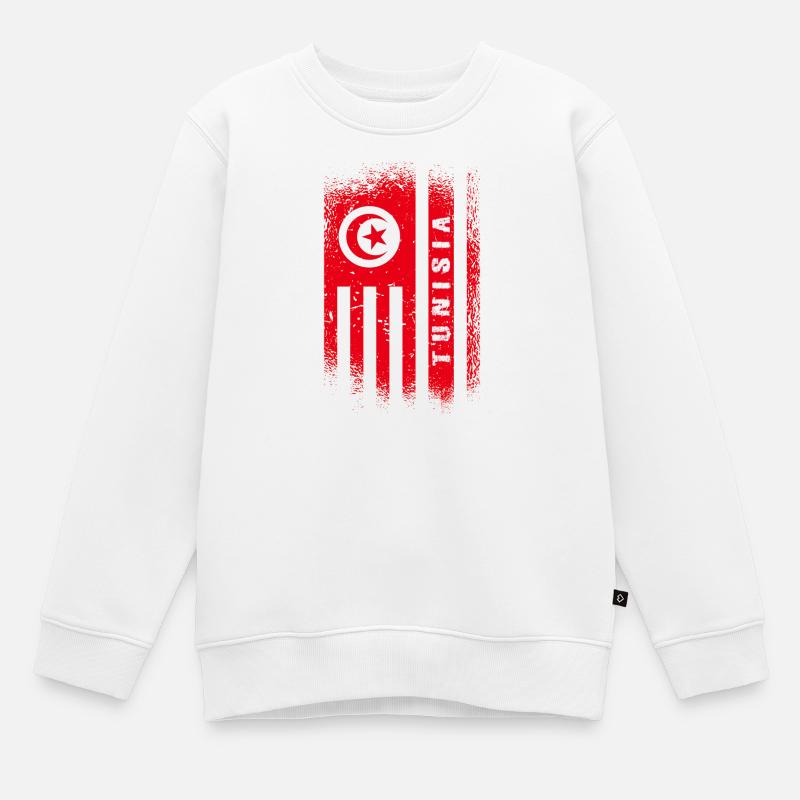 Tunisie drapeau / Cadeau Tunis - Sweat Premium enfant bio - blanc