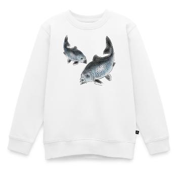 Karpfen - Kinder Premium Organic Sweatshirt - Weiß - Vorne - AI Model Kid Male (0cm)