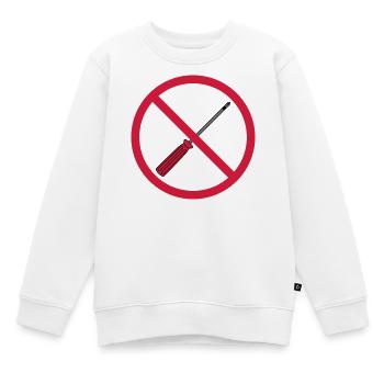 keine schraubenzieher verboten schild hinweis mech - Kinder Premium Organic Sweatshirt - Weiß - Vorne - AI Model Kid Male (0cm)