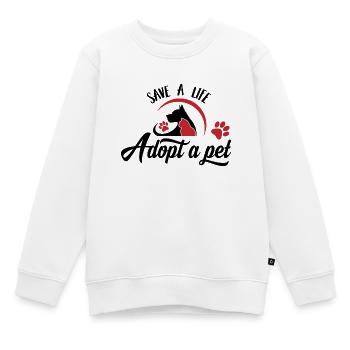 Protection des animaux Sauvetage des animaux Sauvegarder Cadeau Droits des animaux - Sweat Premium enfant bio - blanc - Devant - AI Model Kid Male (0cm)