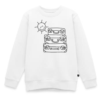 koffer sonne urlaub - Kinder Premium Organic Sweatshirt - Weiß - Vorne - AI Model Kid Male (0cm)