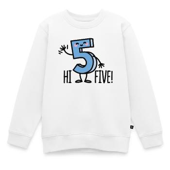 Hi Five! - Kinder Premium Organic Sweatshirt - Weiß - Vorne - AI Model Kid Male (0cm)