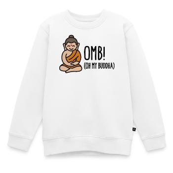 OMB - Oh my Buddha (OMG) - Kinder Premium Organic Sweatshirt - Weiß - Vorne - AI Model Kid Male (0cm)