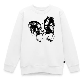 Papillon Kopf - Kinder Premium Organic Sweatshirt - Weiß - Vorne - AI Model Kid Male (0cm)