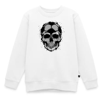 Fussballfan Fussball Kopf Fussballer Fussballspiel - Kinder Premium Organic Sweatshirt - Weiß - Vorne - AI Model Kid Male (0cm)