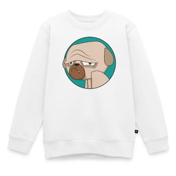 La vie du carlin | Chien | Disparu | Animaux de compagnie | Canine - Sweat Premium enfant bio - blanc - Devant - AI Model Kid Male (0cm)