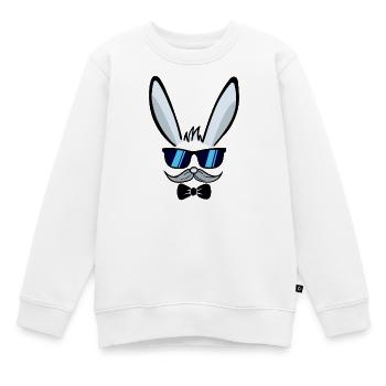 Il | Lapin de Pâques Visage Lapins de Pâques Joyeuses Pâques - Sweat Premium enfant bio - blanc - Devant - AI Model Kid Male (0cm)