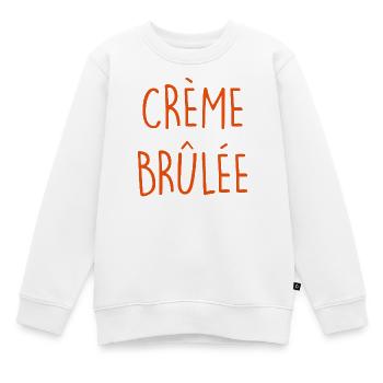 PUDDING À LA CRÈME BRÛLÉE - Sweat Premium enfant bio - blanc - Devant - AI Model Kid Male (0cm)