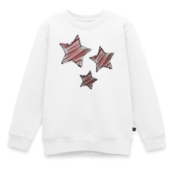 STAR. STAR. STERNE. PARTY. JAHRESTAG. WEIHNACHTEN - Kinder Premium Organic Sweatshirt - Weiß - Vorne - AI Model Kid Male (0cm)