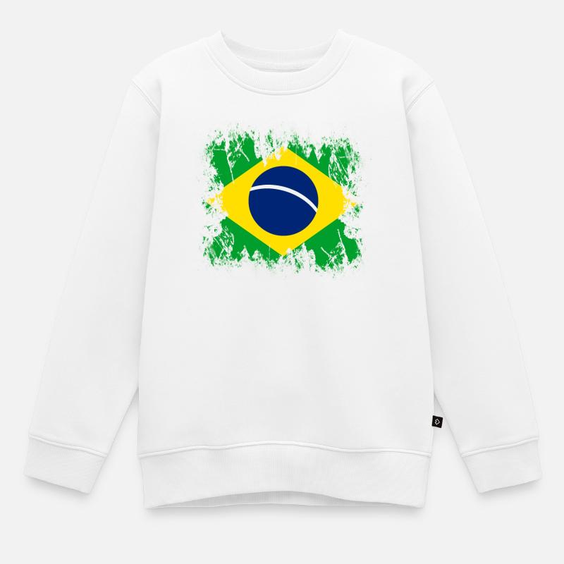 Brésil Brésil - Sweat Premium enfant bio - blanc