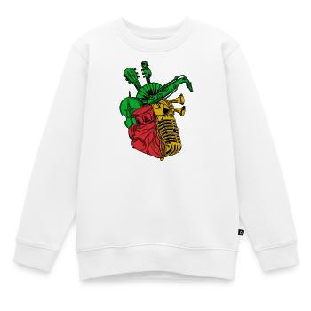 Reggae Reggae Music Reggaeton Jamaica Jam Music - Sweat Premium enfant bio - blanc - Devant - AI Model Kid Male (0cm)