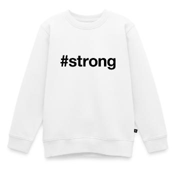 STRONG - Sweat Premium enfant bio - blanc - Devant - AI Model Kid Male (0cm)