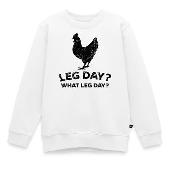 Bein Oberschenkel Training Muskelaufbau Fitness - Kinder Premium Organic Sweatshirt - Weiß - Vorne - AI Model Kid Male (0cm)