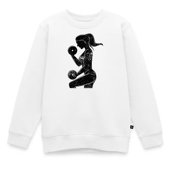 Krafttraining Fitnessstudio Hanteltraining Sport - Kinder Premium Organic Sweatshirt - Weiß - Vorne - AI Model Kid Male (0cm)