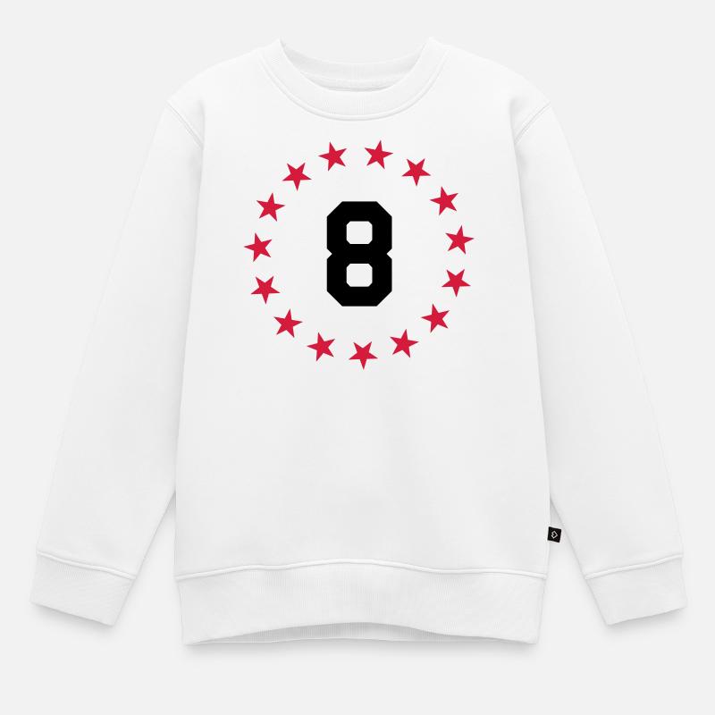 Chiffre 8 - Sweat Premium enfant bio - blanc
