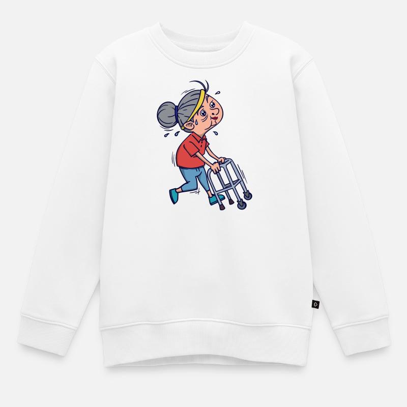 Humour drôle course course jogging marathon sport - Sweat Premium enfant bio - blanc