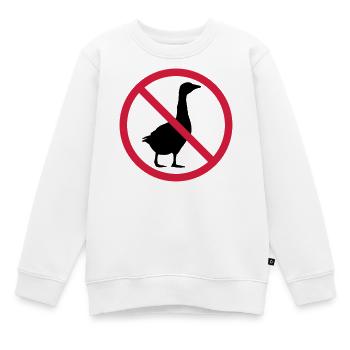 Signe interdit d'oie - Sweat Premium enfant bio - blanc - Devant - AI Model Kid Male (0cm)