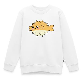 Poisson-globe mignon animal - Sweat Premium enfant bio - blanc - Devant - AI Model Kid Male (0cm)