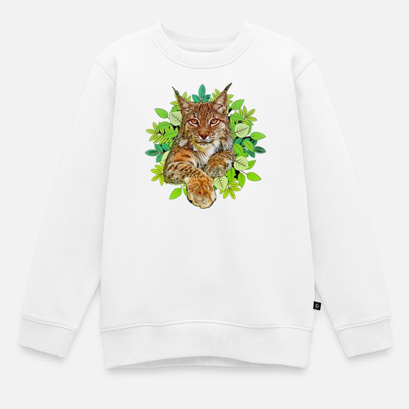 Lynx chat Liberté - Sweat Premium enfant bio - blanc