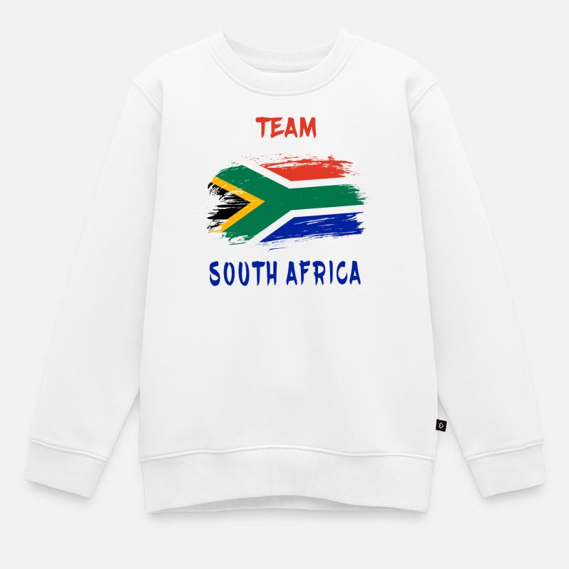 Team Afrique du Sud drapeaux design - Sweat Premium enfant bio - blanc