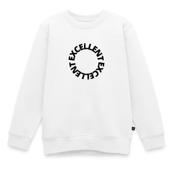 Excellent - funny - humor - Kids Premium Organic Sweatshirt - white - Front - AI Model Kid Male (0cm)