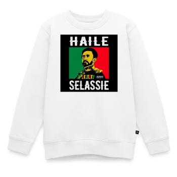 Haile Selassie Portrait in Reggae Style - Kids Premium Organic Sweatshirt - white - Front - AI Model Kid Male (0cm)