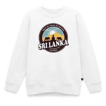 Sri Lanka Buddha Design with Elephant / - Kids Premium Organic Sweatshirt - white - Front - AI Model Kid Male (0cm)