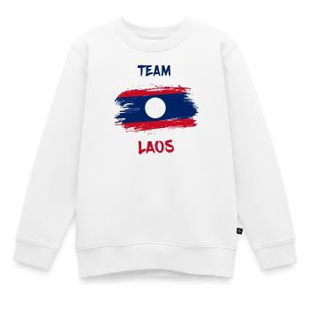Team Laos Flags Design / Gift - Kids Premium Organic Sweatshirt - white - Front - AI Model Kid Male (0cm)