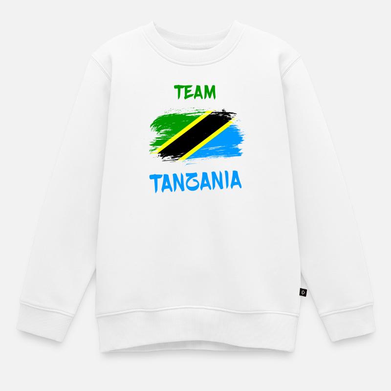 Conception du drapeau de l’équipe tanzanienne - Sweat Premium enfant bio - blanc