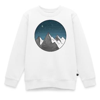 Berg Sternenhimmel - Kinder Premium Organic Sweatshirt - Weiß - Vorne - AI Model Kid Male (0cm)