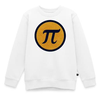 Pi-Symbol auf gelbem texturiertem Hintergrund - Kinder Premium Organic Sweatshirt - Weiß - Vorne - AI Model Kid Male (0cm)