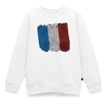 French flag - Kids Premium Organic Sweatshirt - white - Front - AI Model Kid Male (0cm)