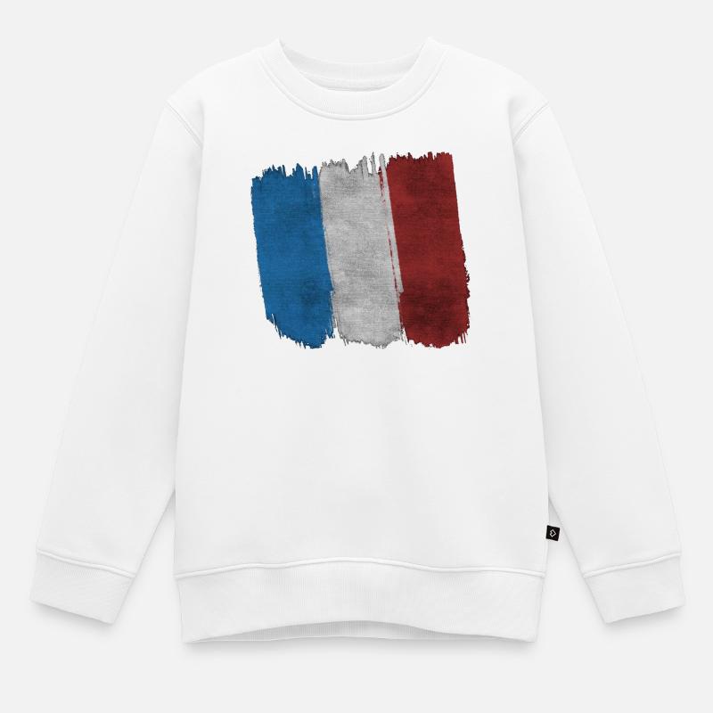 Drapeau Français - Sweat Premium enfant bio - blanc