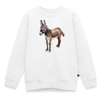 Esel - Kinder Premium Organic Sweatshirt - Weiß - Vorne - AI Model Kid Male (0cm)