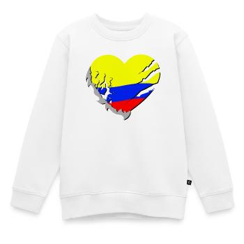 Colombie - Sweat Premium enfant bio - blanc - Devant - AI Model Kid Male (0cm)