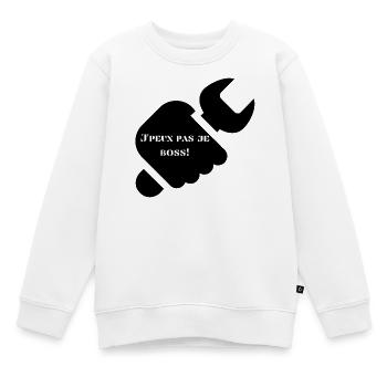 J’peux pas je travaille  - Sweat Premium enfant bio - blanc - Devant - AI Model Kid Male (0cm)