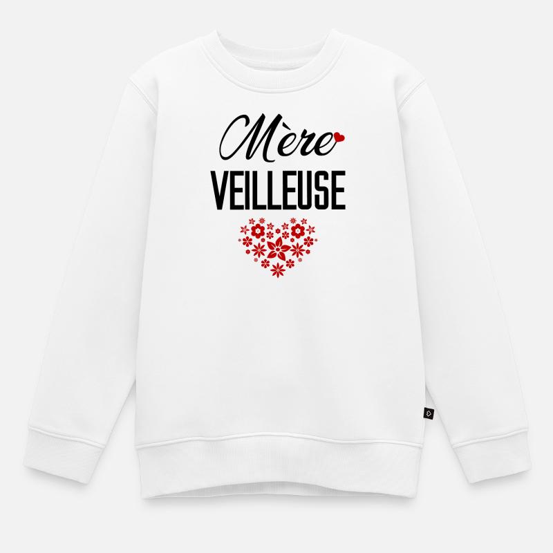 Mère Veilleuse - Sweat Premium enfant bio - blanc
