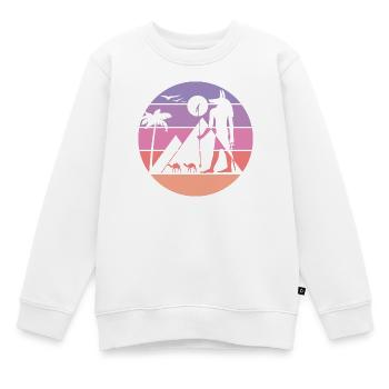 Mythische Silhouette - Anubis - Kinder Premium Organic Sweatshirt - Weiß - Vorne - AI Model Kid Male (0cm)