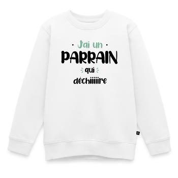 J'ai un parrain qui déchire - Sweat Premium enfant bio - blanc - Devant - AI Model Kid Male (0cm)